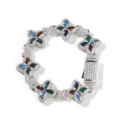 (Moissanite + Copper)Four Leaf Clover Bracelet