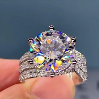 (220 sterling silver)Moissanite engagement ring