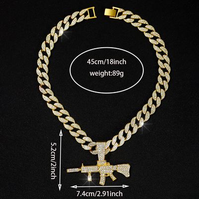 Full diamond AK47 hip-hop pendant does not fade fashionable men