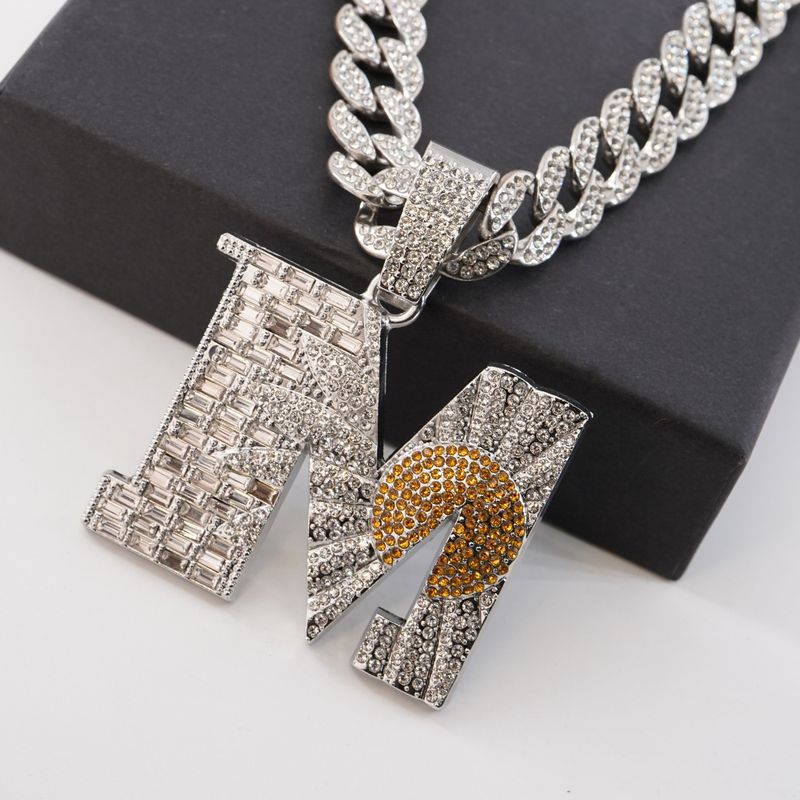 Moissanite] Knowknow&#39;s same style full diamond English letter hip-hop pendant