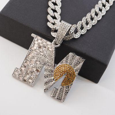 Moissanite] Knowknow&#39;s same style full diamond English letter hip-hop pendant