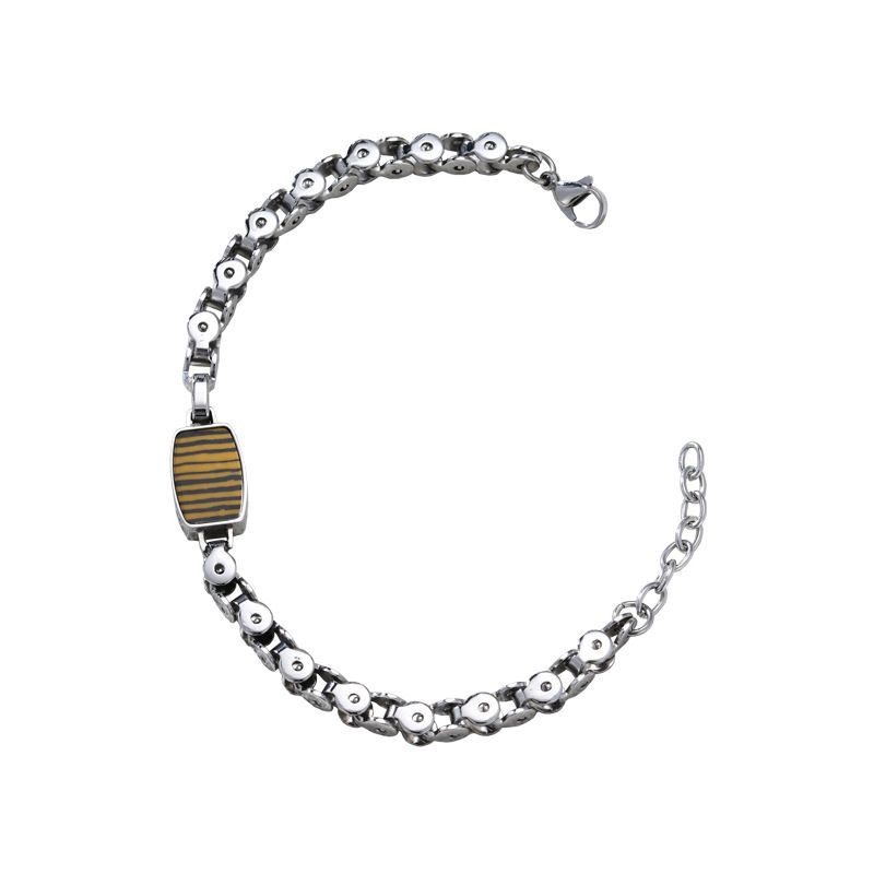 (Titanium steel) frame hot sale hip-hop trend Cuban chain exquisite bracelet thick chain necklace jewelry, Color: Steel Bracelet