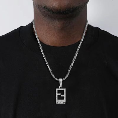(Moissanite + 925 sterling silver) new hip-hop pendant retro punk fashion