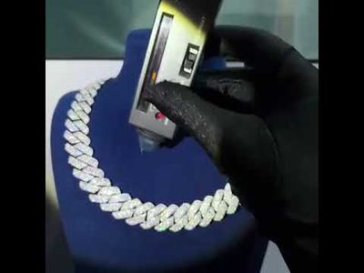 Moissanite) full diamond-encrusted Cuban chain for men