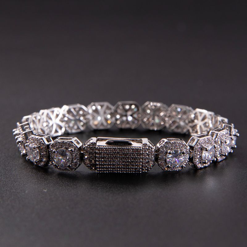 Square Rock Sugar Moissanite Micro-set Diamond Bracelet