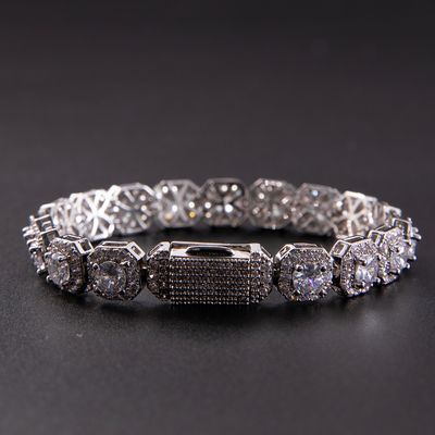 Square Rock Sugar Moissanite Micro-set Diamond Bracelet