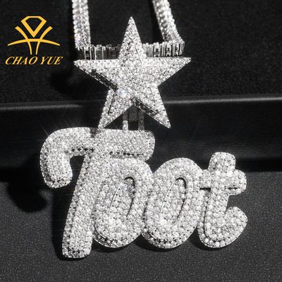 (Laboratory diamonds) Creative Pendant Hip Hop Splicing Letters S925 Silver Test Pen Tongg