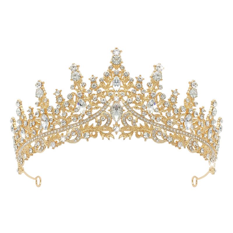 Princess Crown] Moissanite jewelry birthday 18-year-old adult crown wedding jewelry, Color: kc gold