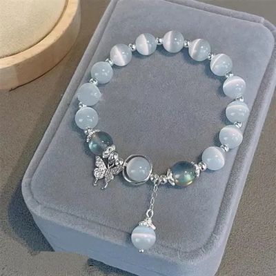 Crystal butterfly bracelet women&#39;s bracelet gray moonlight ins all-match temperament trend
