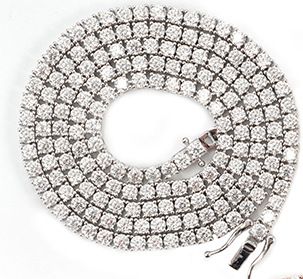 Hot Selling Moissanite Necklace 2-5mm S925 Silver Bracelet, Color: Silver, Purity: 2mm+6 English inches (15.24cm)