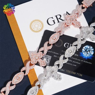 Laboratory diamonds New hip hop Cuban bracelet  12mm popular Cuban bracelet