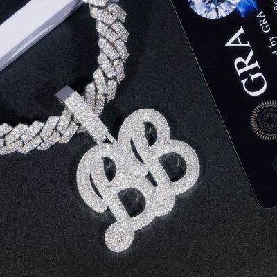 (925 Silver + Moissanite) DIY Pendant with Personalized Letters