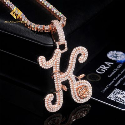 (925 Silver + Moissanite) Extravagant Letter Pendant, Street Style, Hip Hop