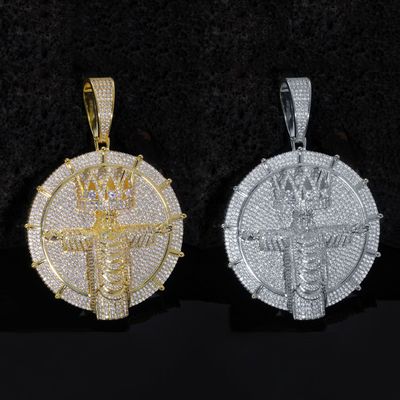 (925 Silver + Moissanite) Crown Sterling Silver Pendant