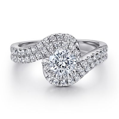 (Platinum + Moissanite) Diamond-set Twisted Ring
