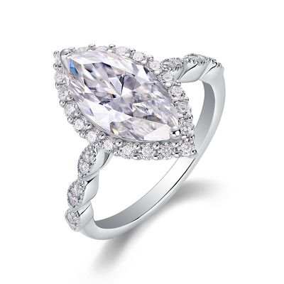 (925 sterling silver + moissanite) 3-carat diamond ring