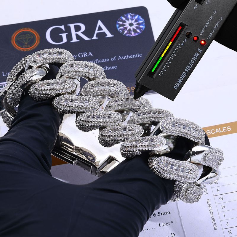 (925 silver + moissanite) Custom-made Cuban bracelet