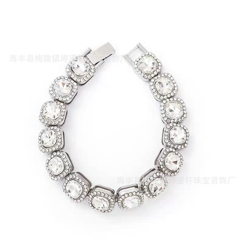 (925 Sterling Silver + Moissanite) Candy Heart Cuban Bracelet