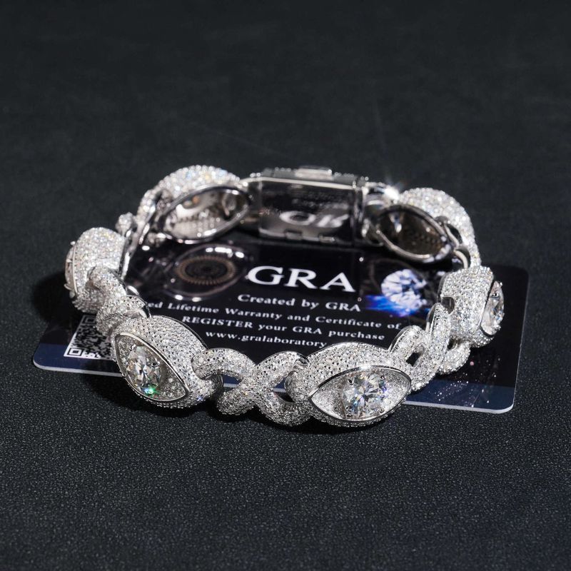 (925 sterling silver + moissanite) Infinity Eye 8-shaped Cuban chain