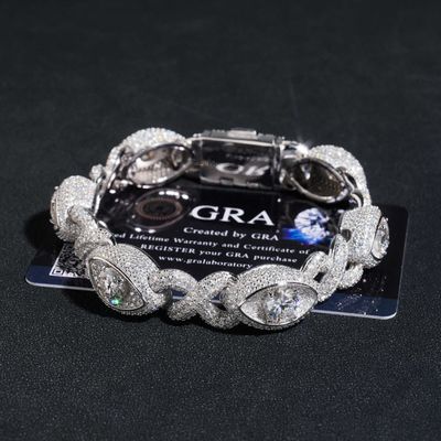 (925 sterling silver + moissanite) Infinity Eye 8-shaped Cuban chain
