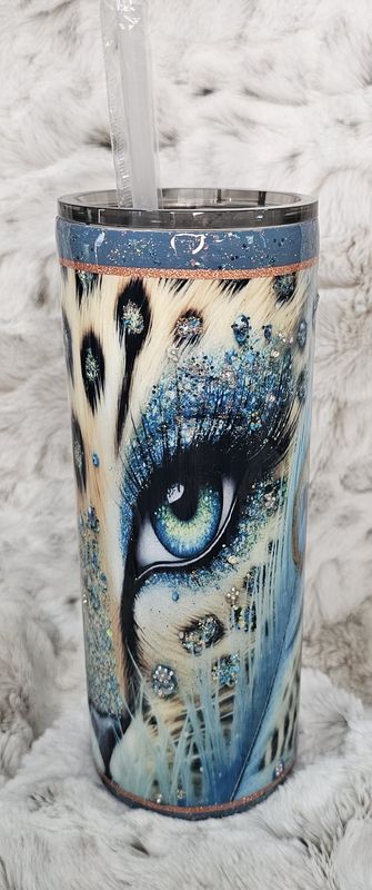 30 oz. Teal Leopard Lg. Base Tumbler
