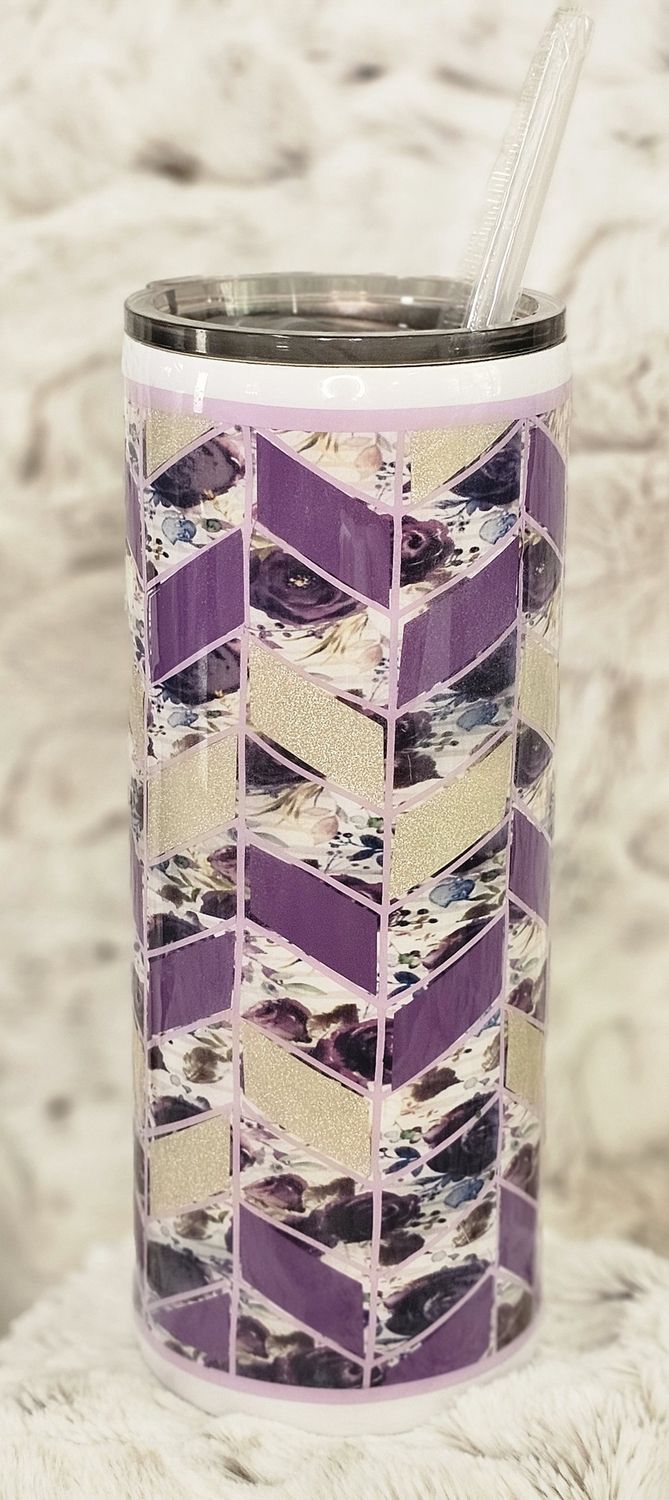 30 oz. Purple Floral Lg. Base Tumbler