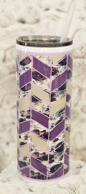 30 oz. Purple Floral Lg. Base Tumbler