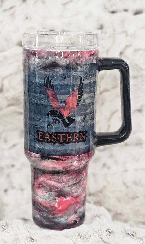 40 oz Eastern Eagles Tumbler w/Handle