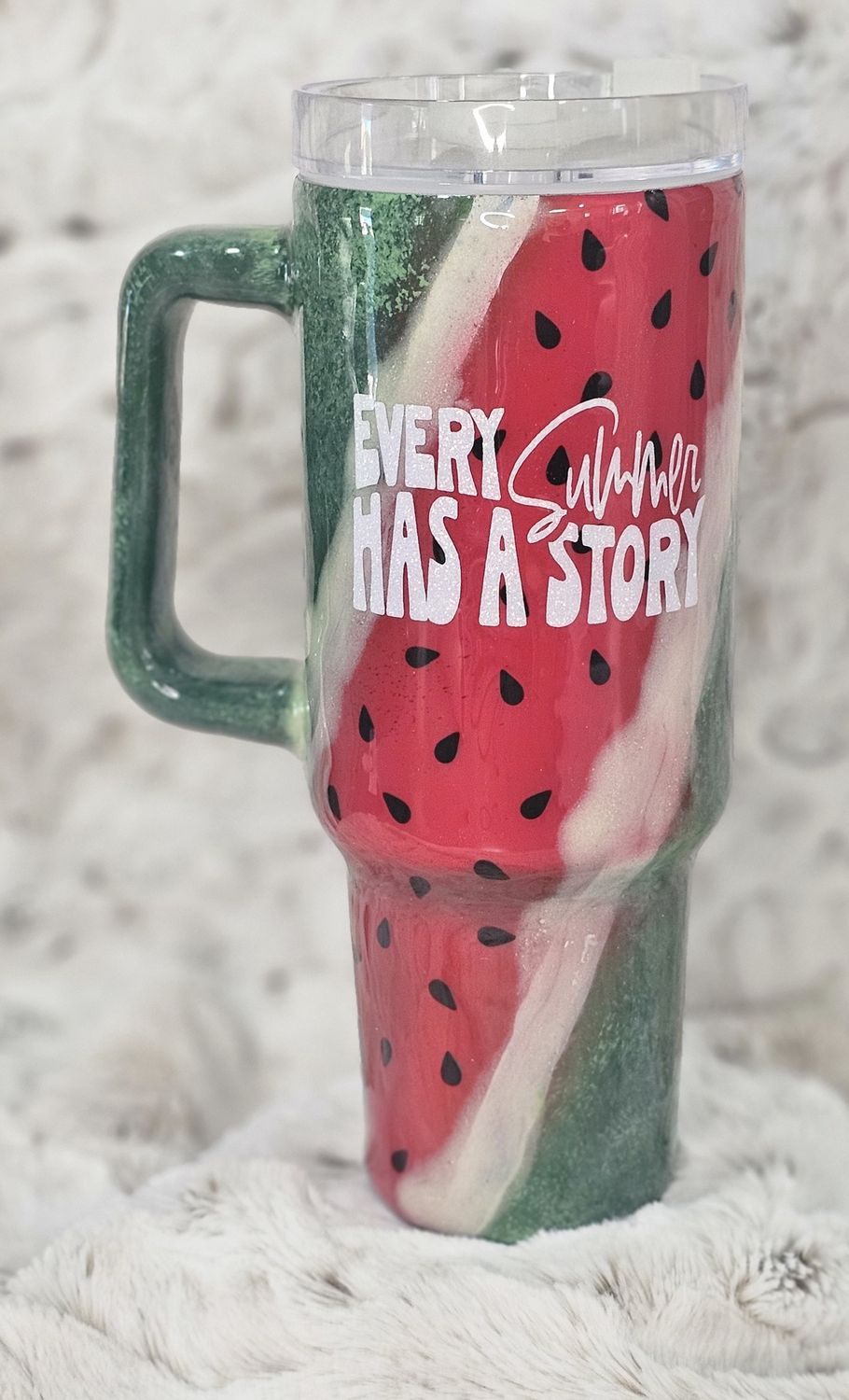 40 oz. Watermelon Tumbler w/ Handle