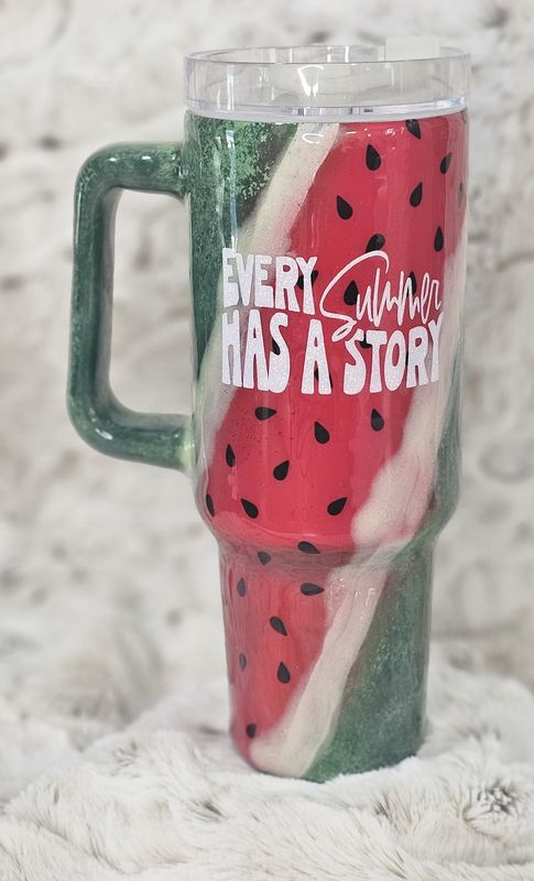 40 oz. Watermelon Tumbler w/ Handle