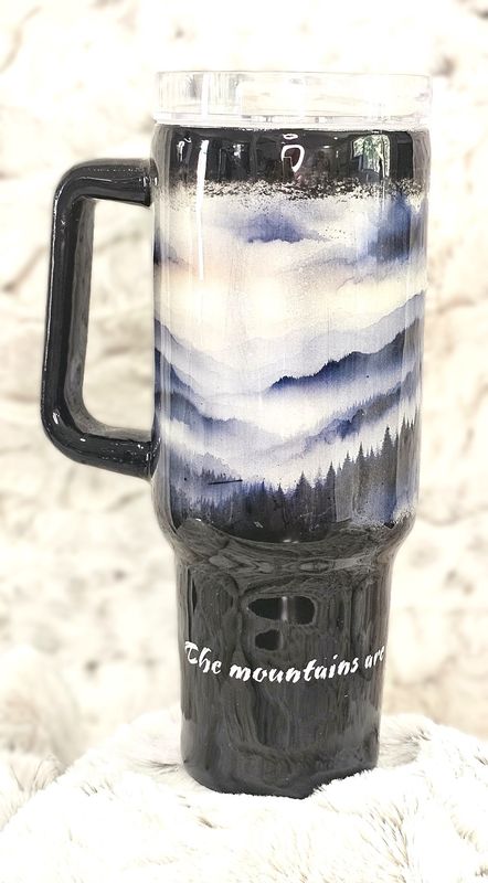 40 oz. The Mountains are Calling Tumbler w/Handle