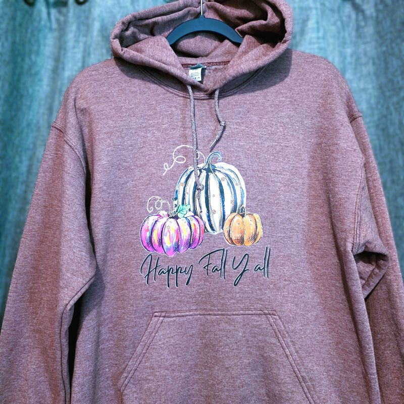 Purple, Unisex Medium &quot;Happy Fall&quot; Sweatshirt