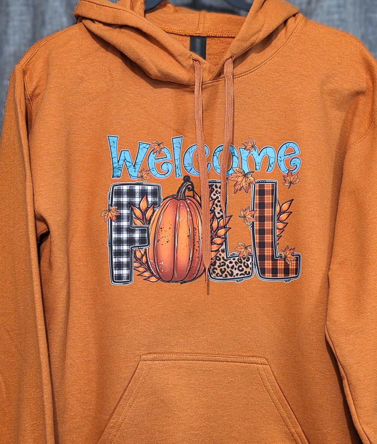 Orange, Unisex Medium &quot; Welcome Fall&quot; Sweatshirt