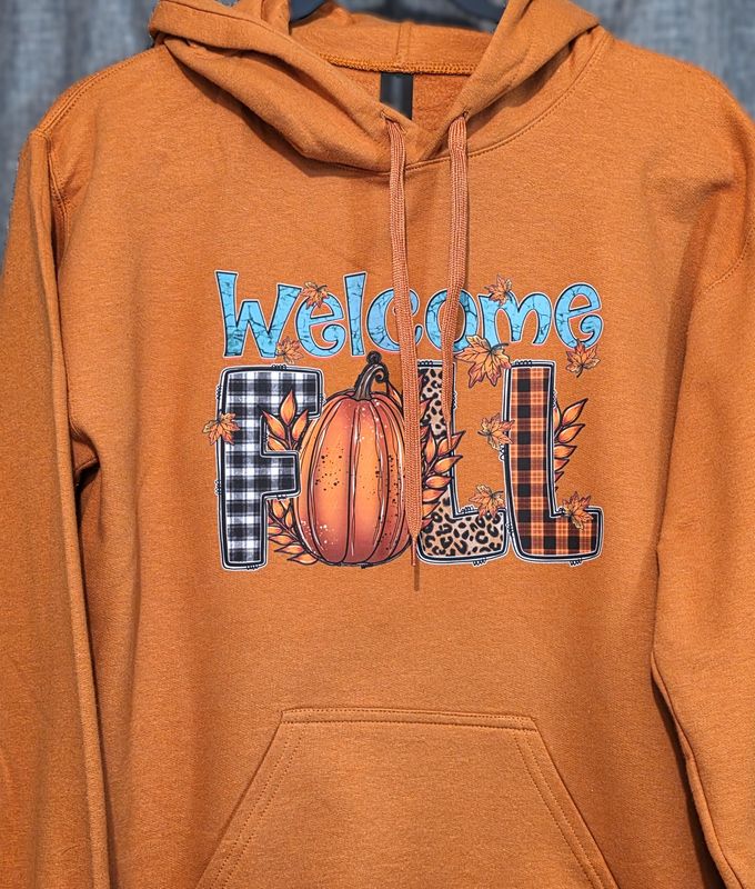 Orange, Unisex Medium &quot; Welcome Fall&quot; Sweatshirt