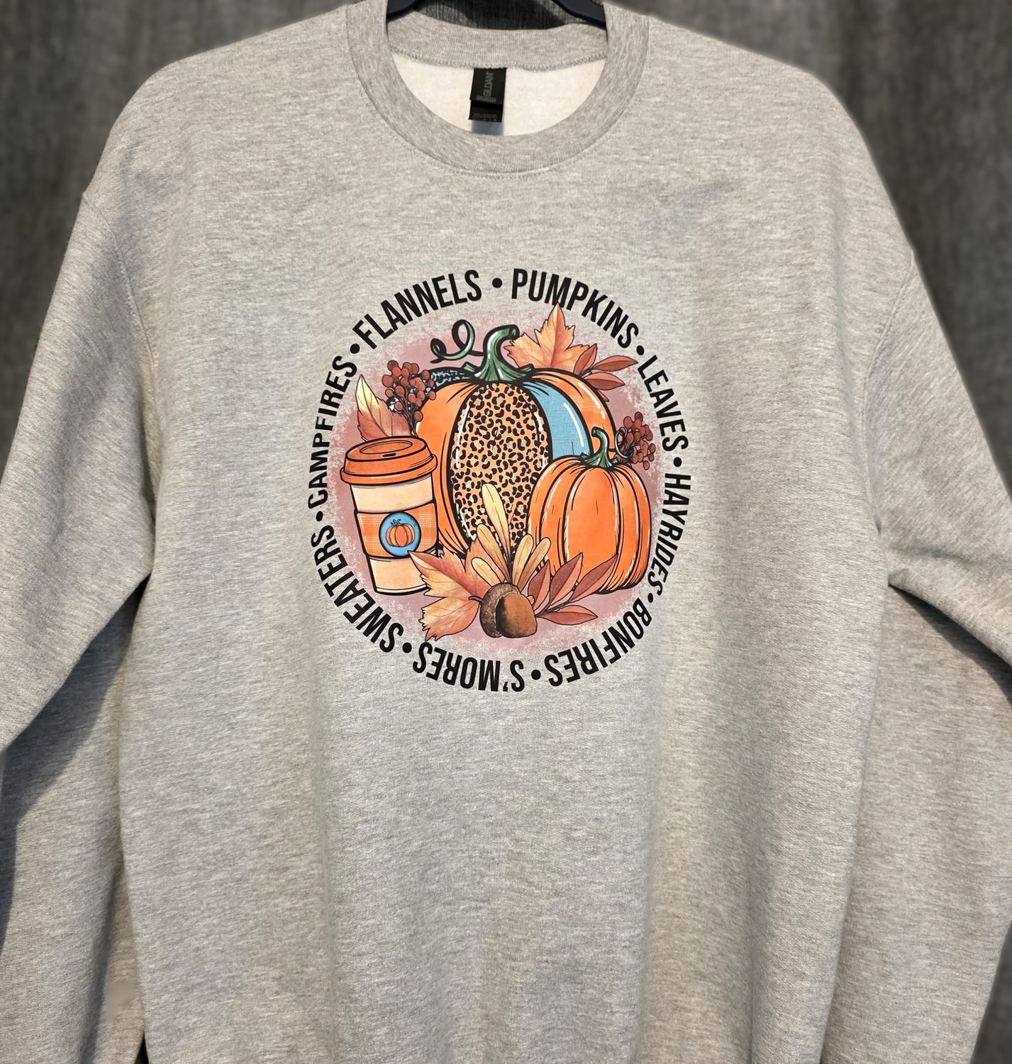 Grey, Unisex Medium &quot;Campfires &amp; Sweaters&quot; Sweatshirt