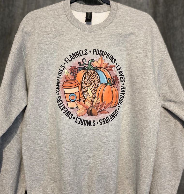 Grey, Unisex Medium &quot;Campfires &amp; Sweaters&quot; Sweatshirt