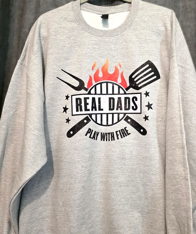 Grey, Unisex 2XL &quot;Real Dads&quot; Sweatshirt
