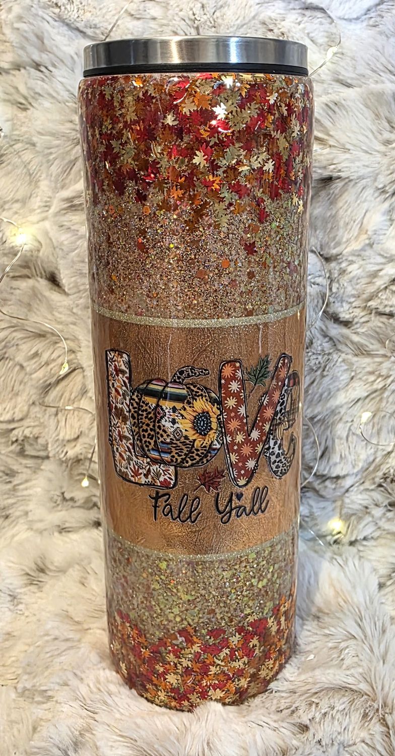 30 oz.  Love Fall Ya&#39;ll Tumbler w/ Metal Lid