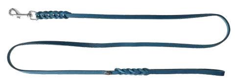 Braided European Leather Leash, Color: Dark Blue, Length: 1.5 x 180 cm, Material: Braided Leather