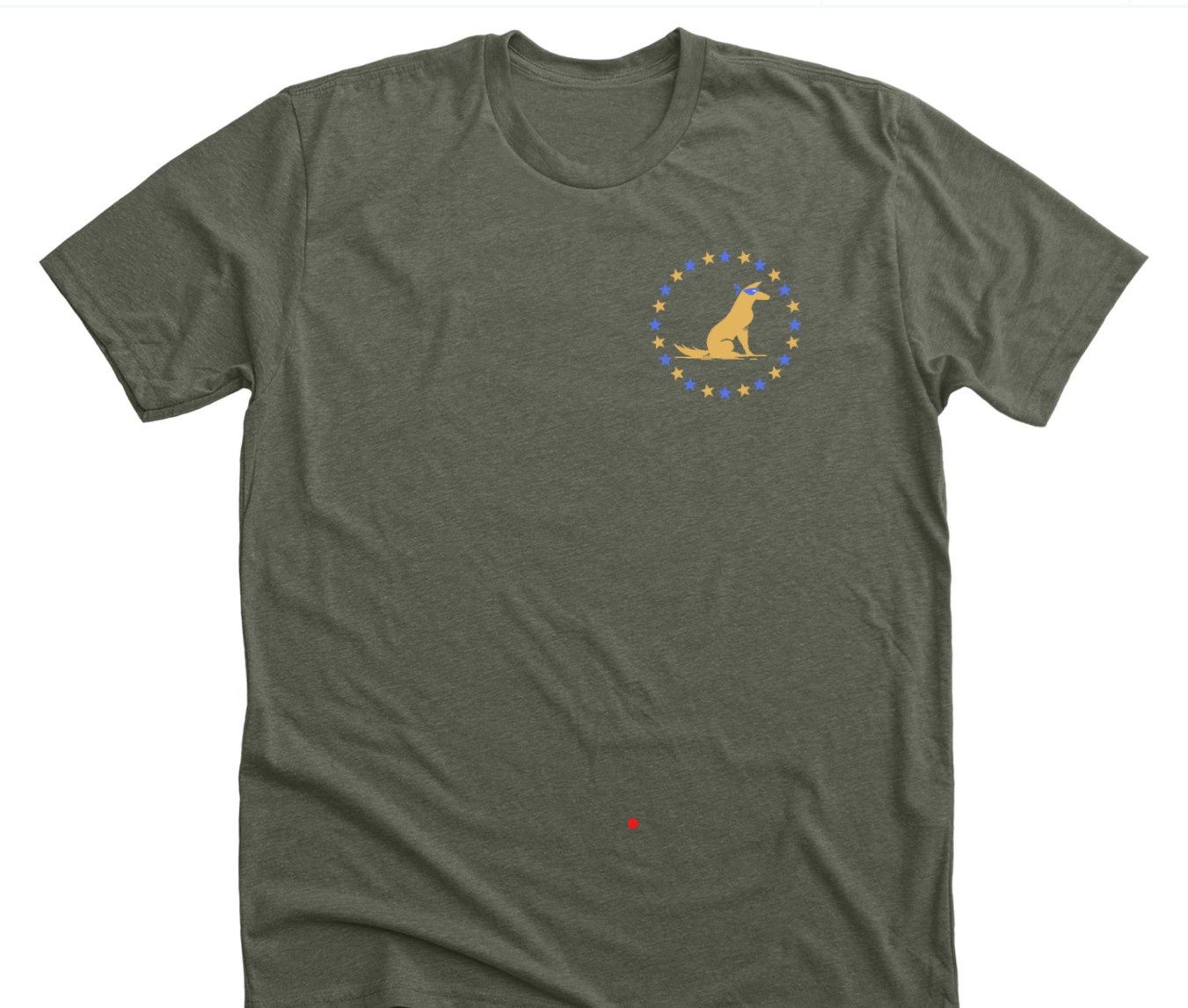 My Canine Accomplice Short Sleeve T-Shirt (Tee), Color: OD Green, Size: Small