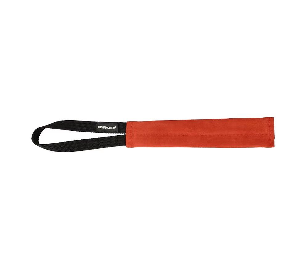 Leather Flat Tug- 1 Handle 4 X 25 cm Red
