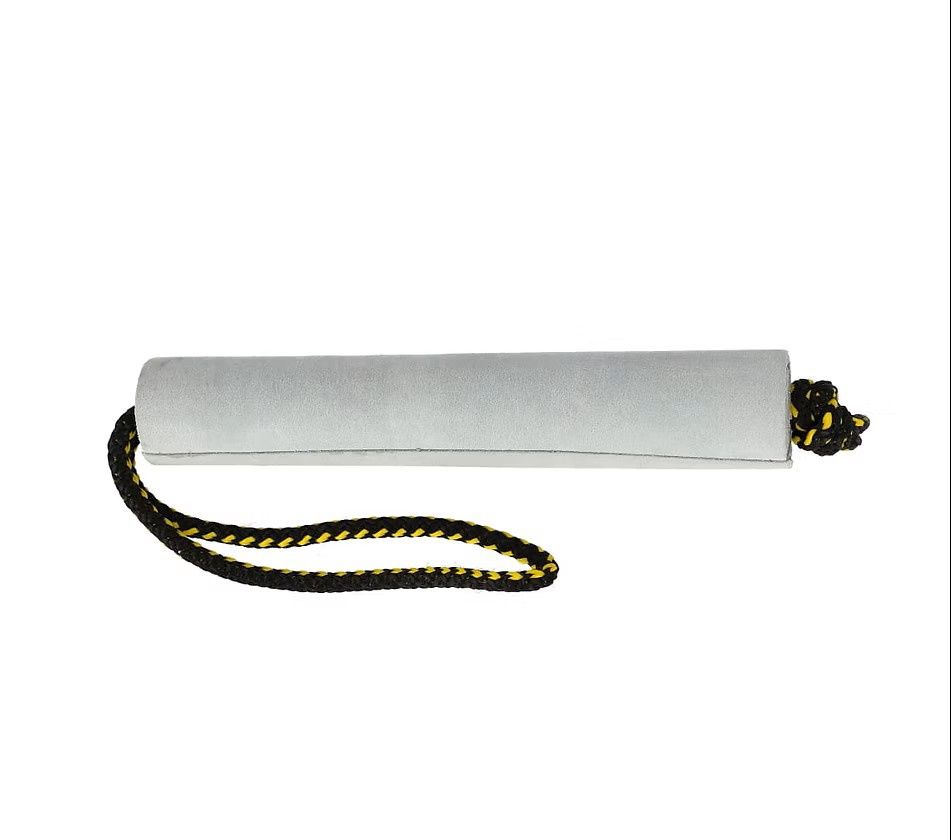 Leather Rolled Tug 3.5X20 cm white