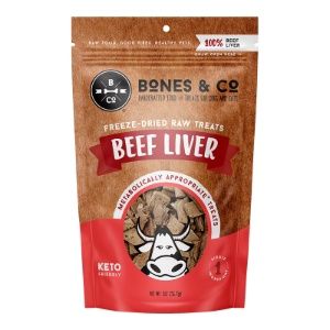BONES &amp; CO Dog &amp; Cat Grain Free Freeze-Dried Beef Liver 2OZ