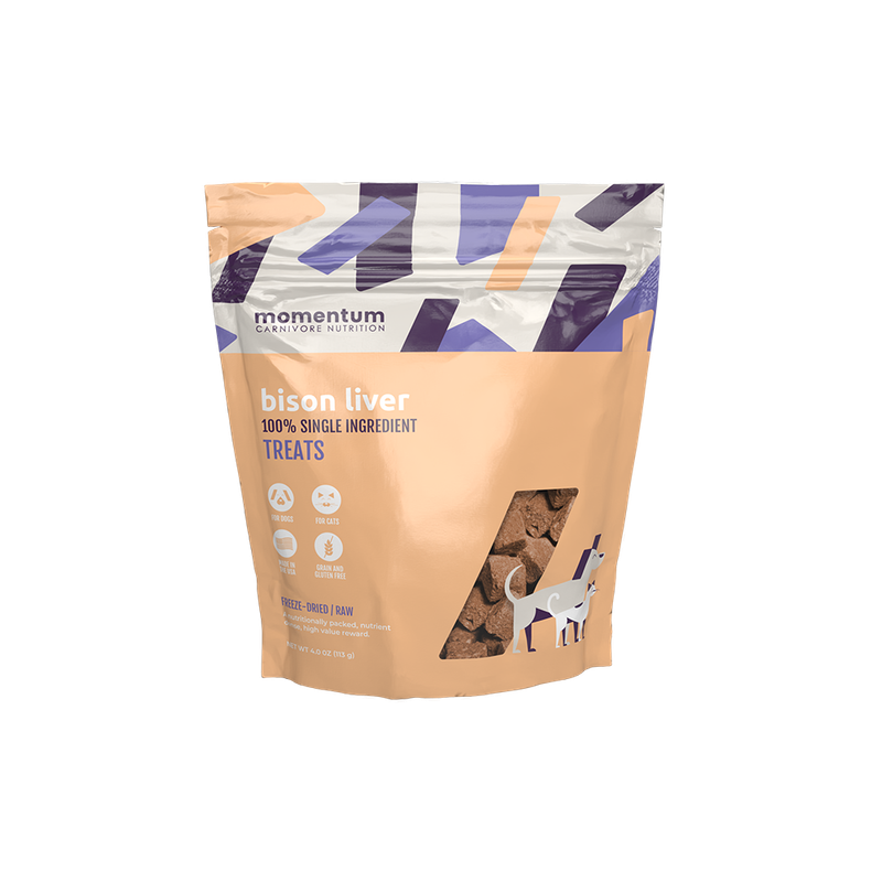 MOMENTUM Dog Treats - Bison Liver 4oz