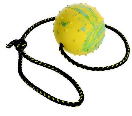 Hard Rubber Reward - Fetch Ball on a Rope, Ball Diameter: 2.5 inches, Rope Length: 24 inches