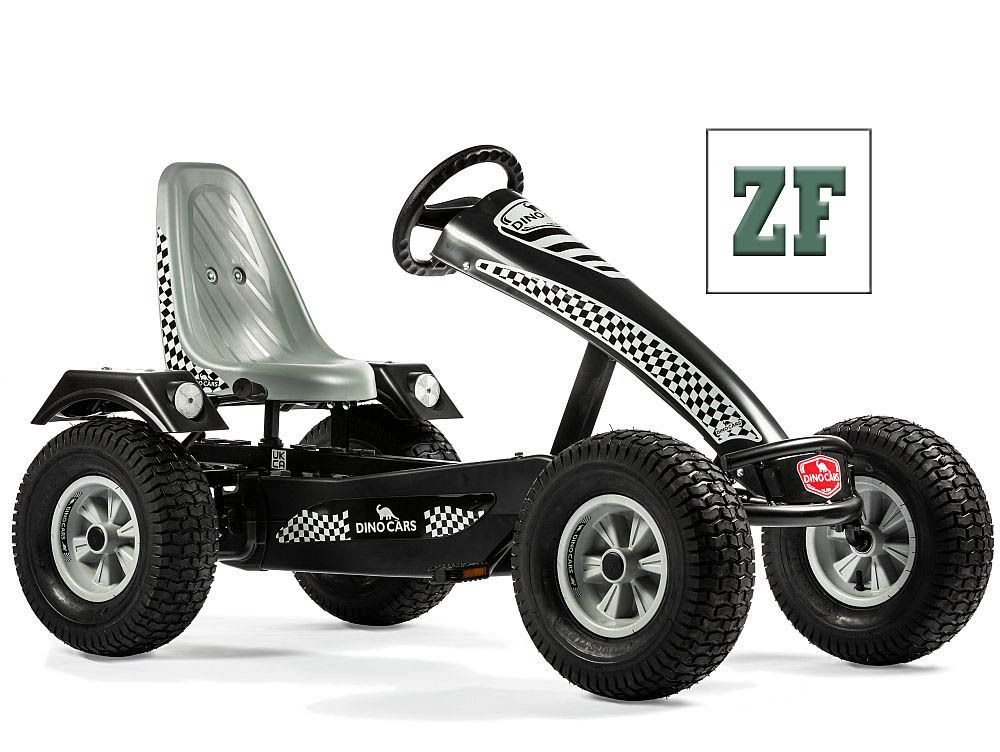 kart gris-noir modèle Camaro ZF avec roue libre, gros pneus tout-terrain et design sportif
