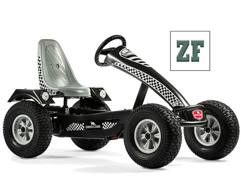 modello di go-kart grigio-nero Camaro ZF con ruota libera, grandi pneumatici fuoristrada e design sportivo