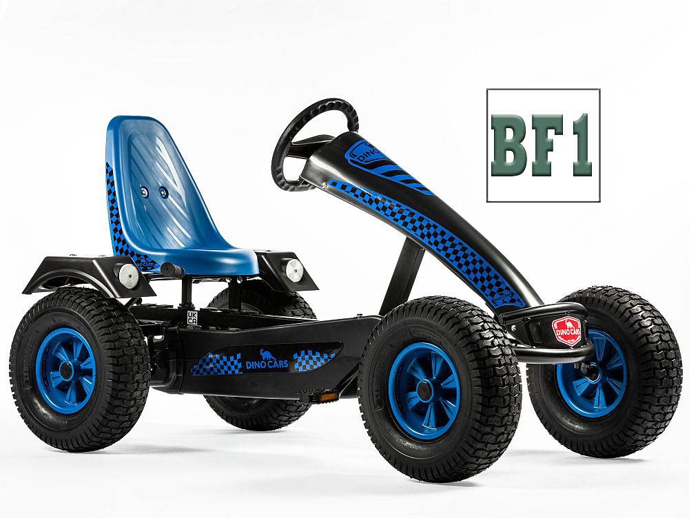 Modello di go-kart blu-nero Camaro BF1 con ruota libera, grandi pneumatici fuoristrada e design sportivo