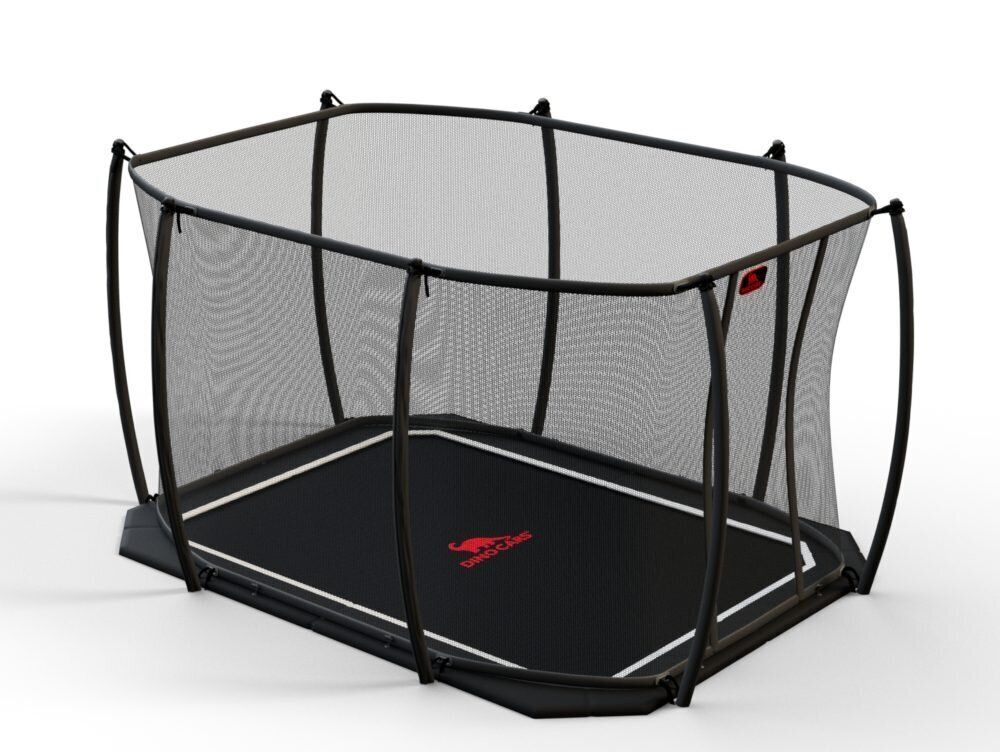 Dino-Cars Trampolin Flat Level inkl. Sicherheitsnetz 340x240 Black