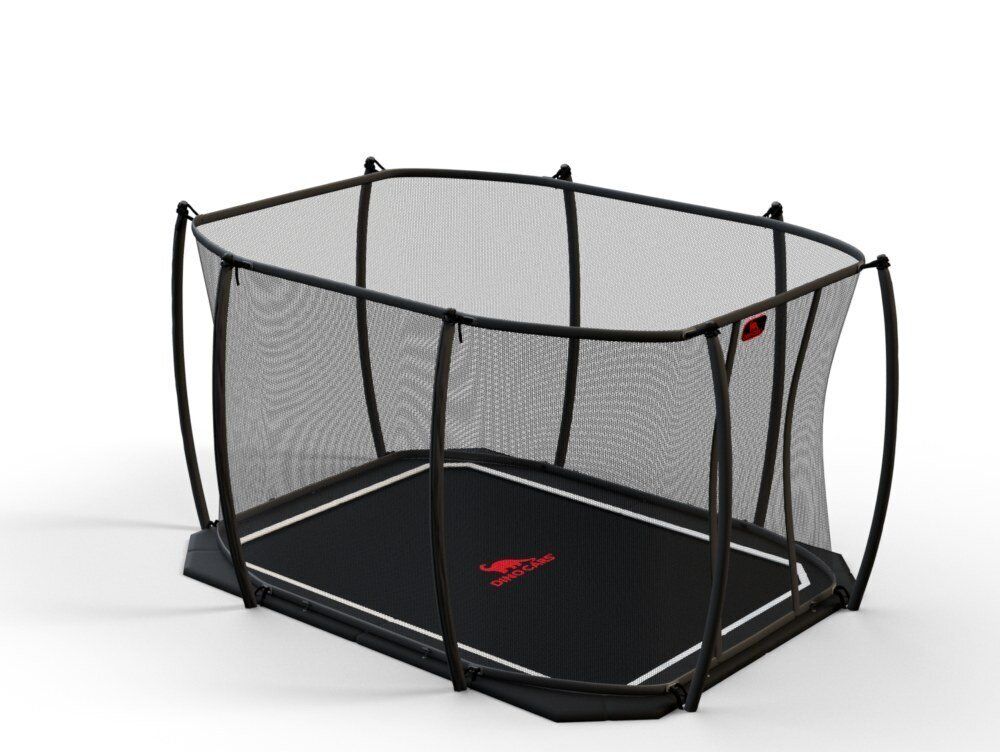 Dino-Cars Trampolino Piano incl. Rete di sicurezza 305x225 nera